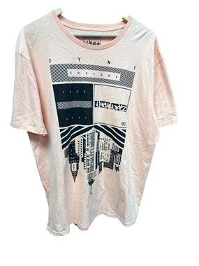 Zoo York Unbreakable Graphic T-Shirt XL Pink Urban Cityscape Design